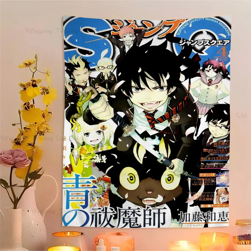 Blue Exorcist Printed Large Wall Tapestry Art Science Fiction Room Home Decor Decor Blanket