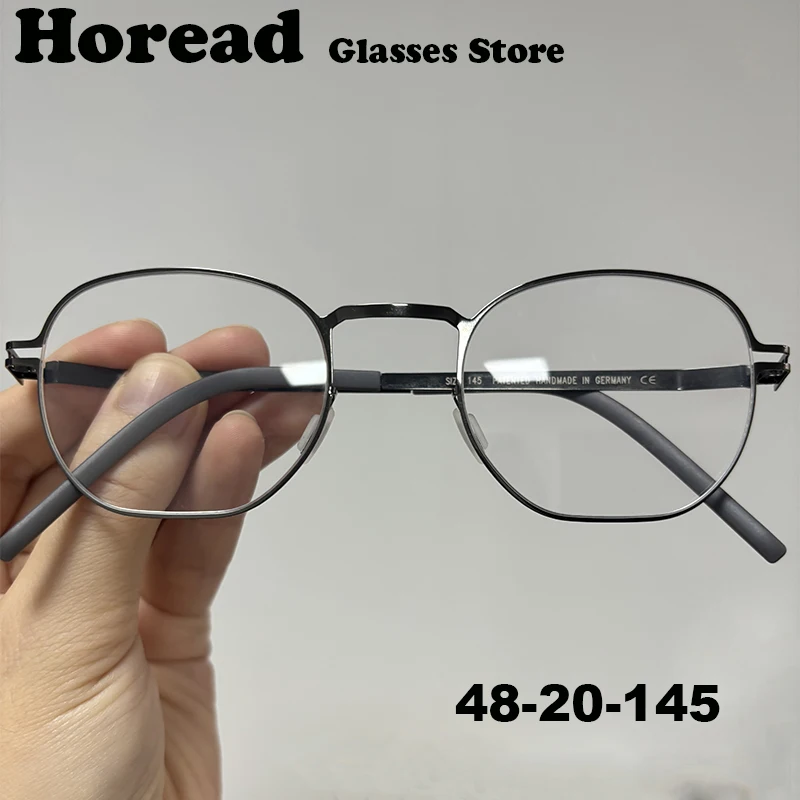 

Germany Small Square Men Glasses Frame Ultralight Screwless Handmade Eyeglasses Fashion Simple Brand Design No Fade Eyewear Gafa