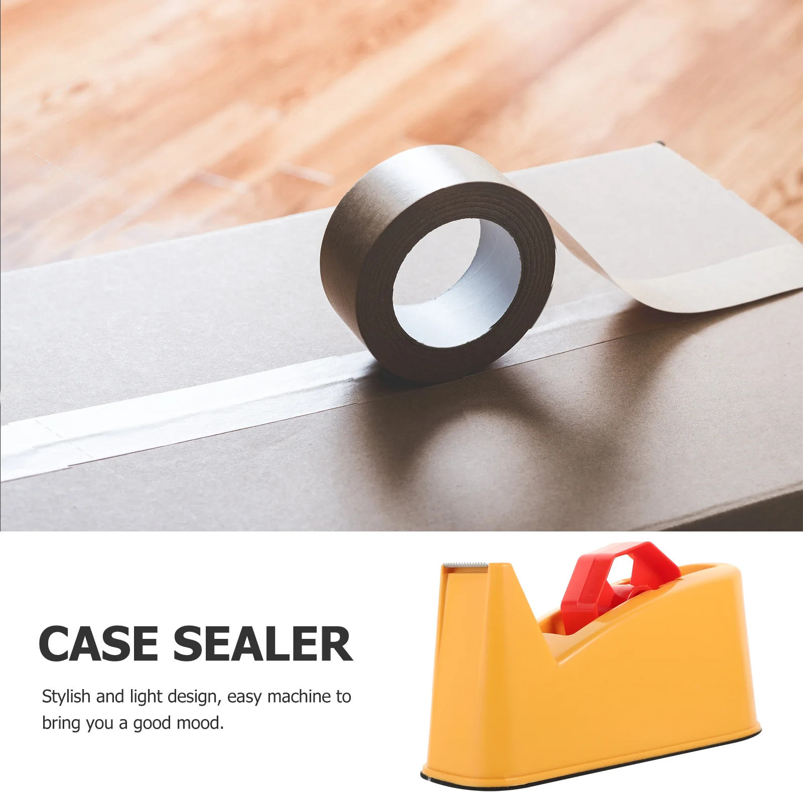 حامل قاطع الشريط، تعبئة كرتونية، جهاز إغلاق موزع المكبس اليدوي، شفرة معدنية مقاومة للصدأ، تصميم مريح متدحرج ناعم #2