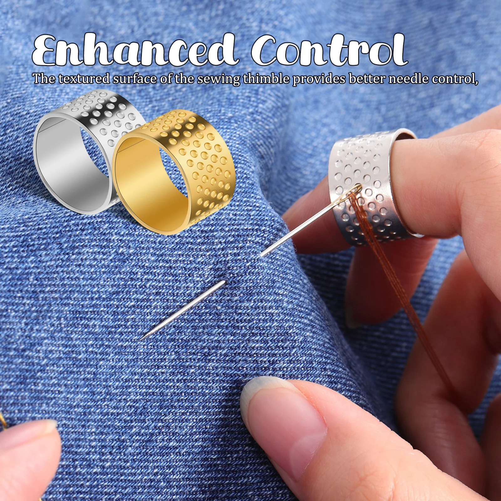 2 шт., металлические наперстки для ручного шитья, защитные наперстки, кольца для шитья, швейный инструмент