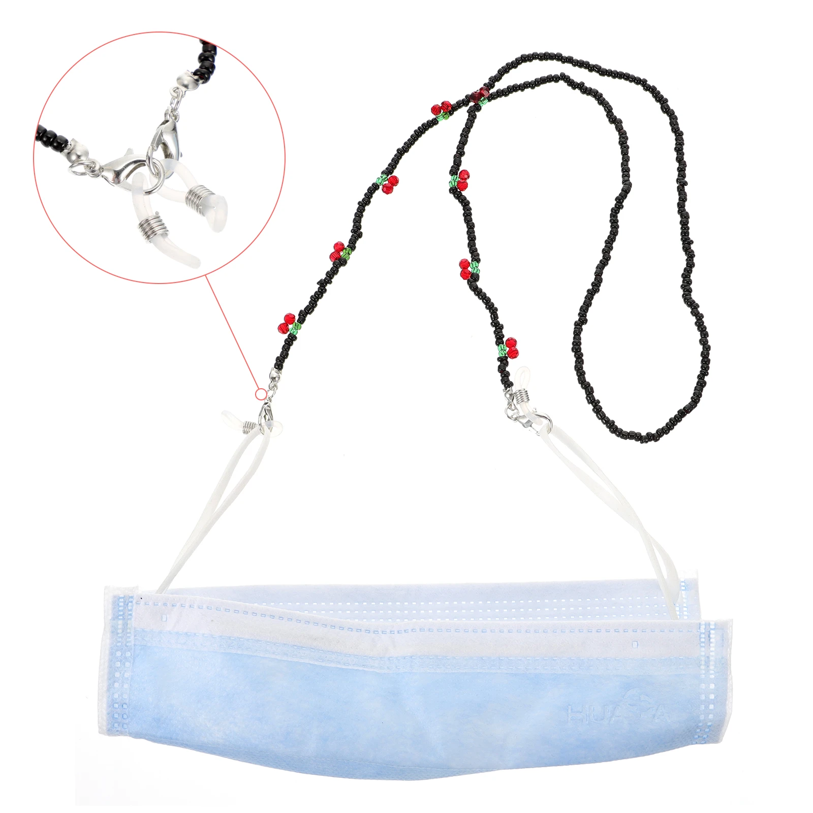 

1pc Cherry Bead Glasses Chain Stylish Eyeglasses Lanyard Decorative Mask Cord Exquisite Hanging Strap Premium Material Durable
