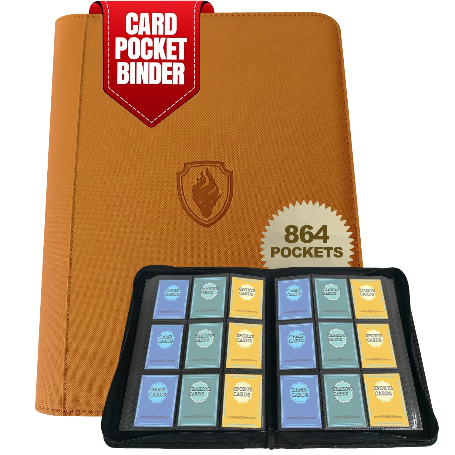 9-Fach Ringloser Kartenordner, Doppelte Kapazität für 864 Karten, Geeignet für Sport-/YGO-/PTCG-/Spielkarten – Detail 12