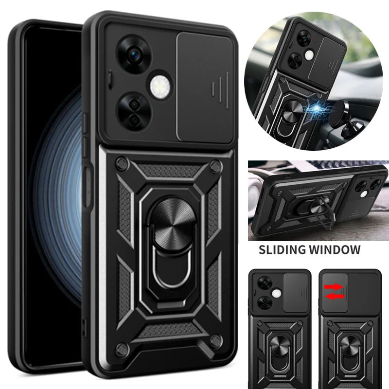 For OnePlus Nord N30 5G Case Slide Camera Lens Armor Protect Coque For One Plus Nord N30 N 30 Magnetic Holder Ring Back Cover