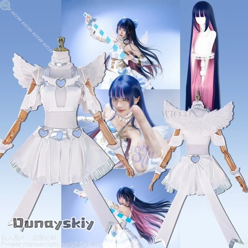 

Anime Panty & Stocking With Garterbelt Cosplay Stocking Blue Heart Mini Dress {Amanda Cos}Angel Lingeries KawaiiLolita Halloween