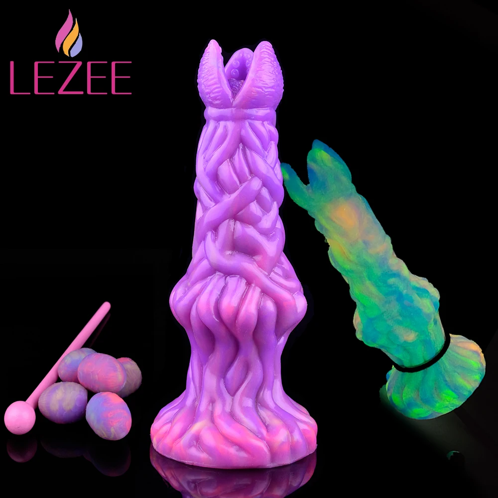 

LEZEE Glowing Push On Ovipositor Toy Anal Trainer Manual Ovipositors Lay-Egg Vaginal Prostate Alien Dildo Sex Toys For Women Men