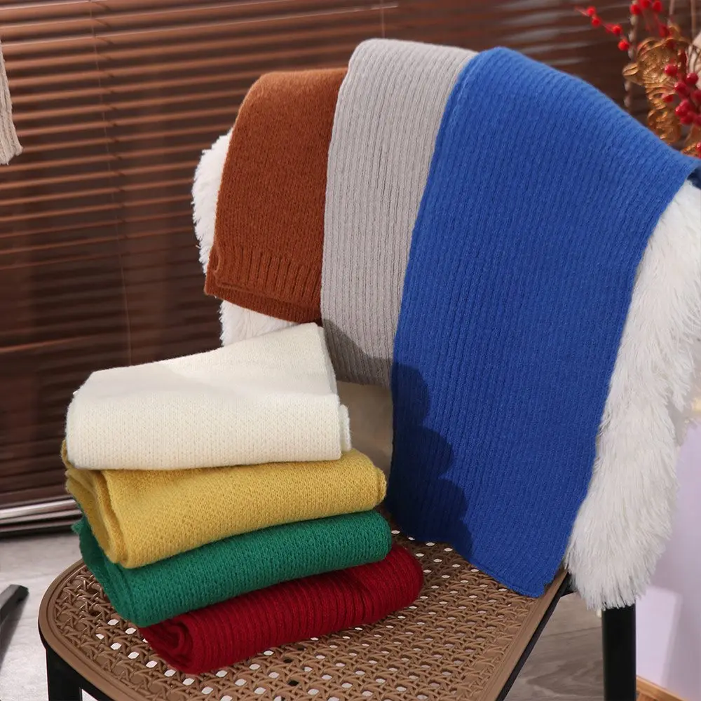 

Имитация кашемира, однотонный шарф, длинные утолщенные вязаные шарфы, корейский стиль, сохраняющая тепло, шерстяная шаль, аксессуары для одежды