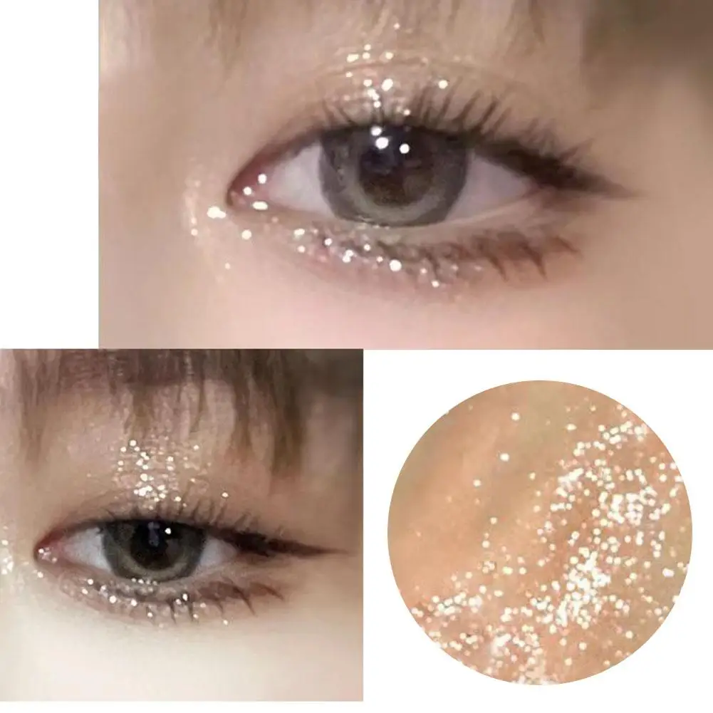 Ombre à barrage scintillante imperméable pour femmes, maquillage éclaircissant les yeux, monochrome, miroitant, pigmenté, cosmétiques, surligneur pour les yeux, pâle, L8j6