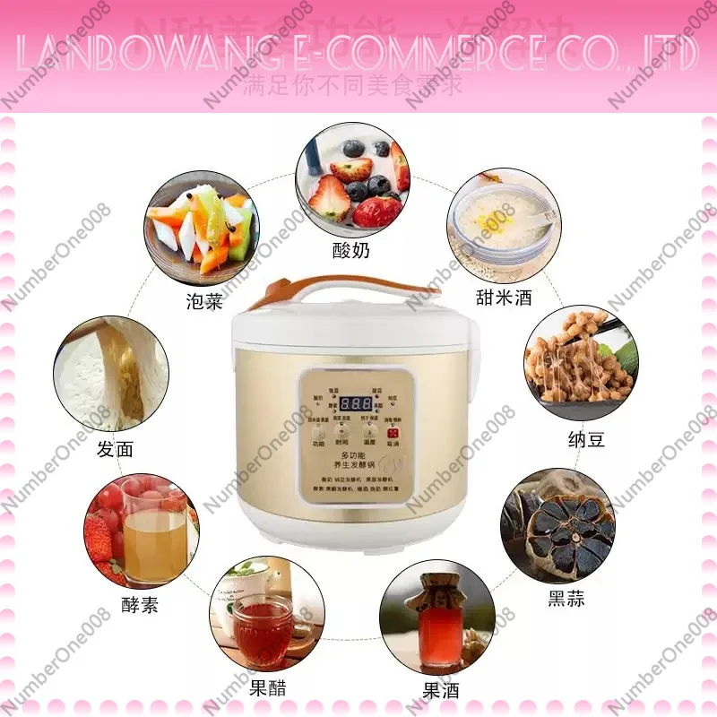 6L Intelligent Fermenter, Black Garlic Natto Yogurt Wine Maker with Power-off Memory
