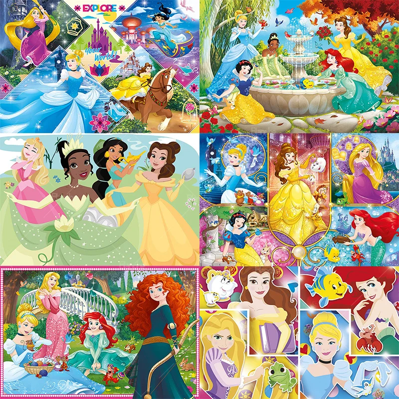 

Disney Princess Figures Garden Film Scene Anime Images 300 500 1000Pcs Paper Jigsaw For Girls Kids Teens Friend Gifts Toy Game