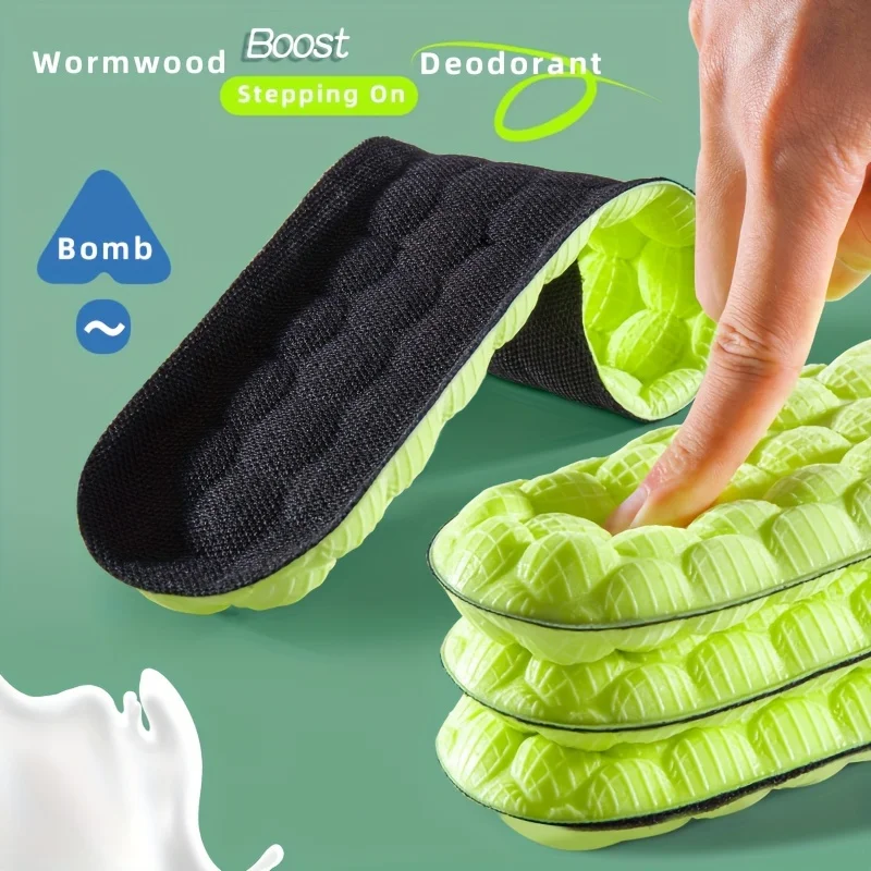 

Extra Thick Cloud Foam Sport Shoe Insoles High Rebound Shock Relief Breathable Deodorant Sweat Absorb Inserts Long Standing