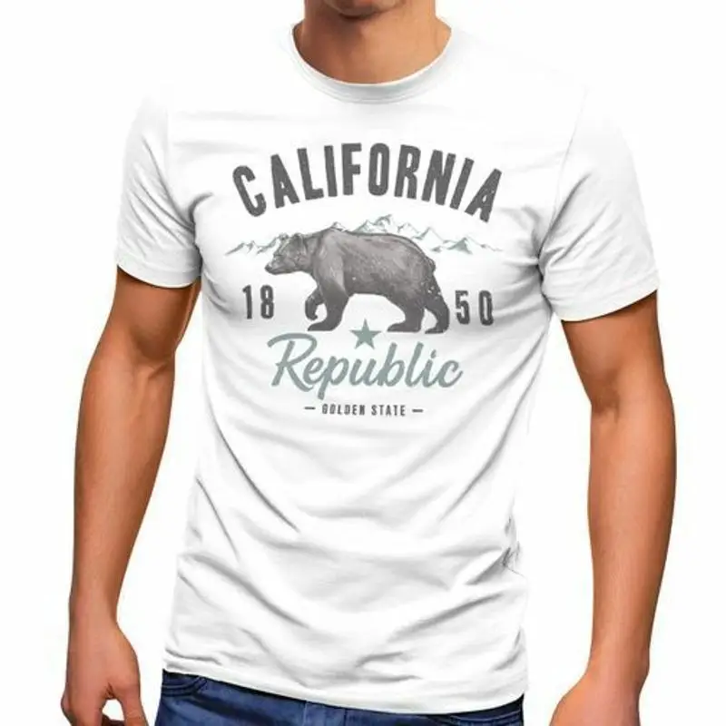 Neverless® Mens California Summer Summer Golden State USA Bear Bear T-Shirt