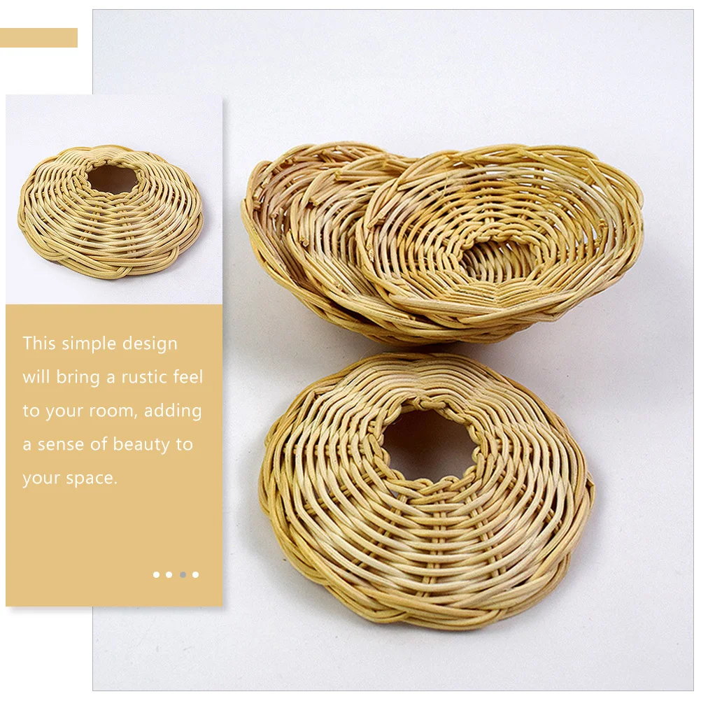 

Плетеный абажур из ротанга в деревенском стиле, подвесной, для потолочного светильника, декор для гостиной