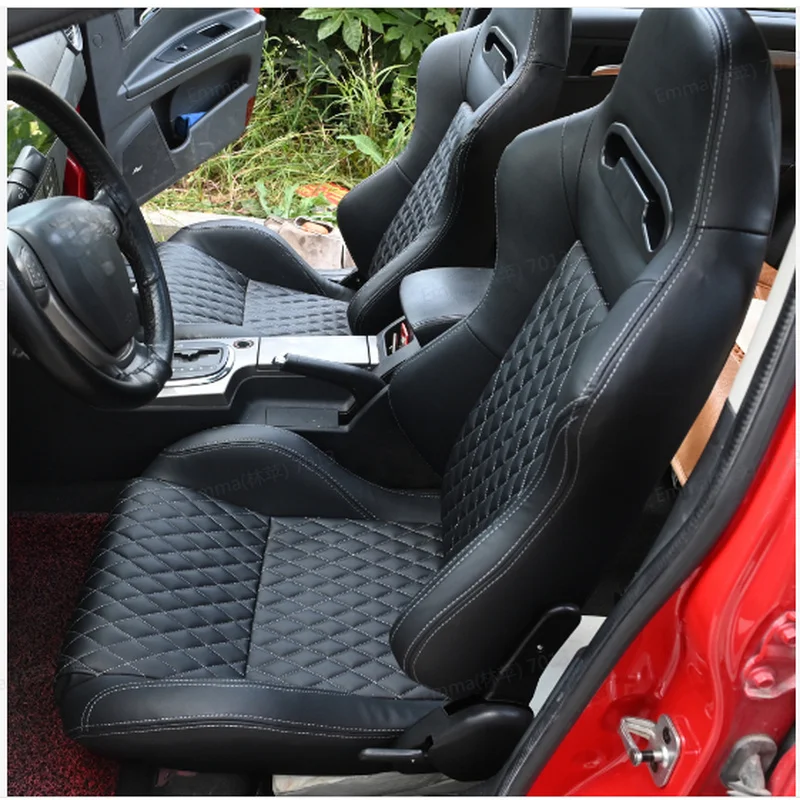 Auto Parts Premium Suede Sport Bucket Seat Ergonomic Interior Conversion Tuning Universal for Drift Sim Racing