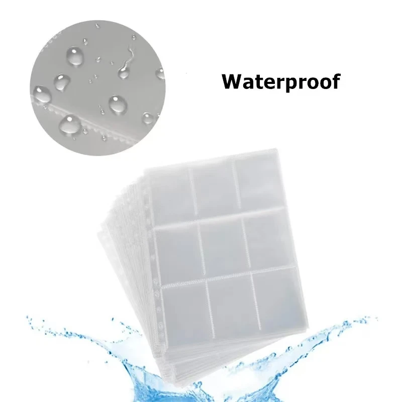 10Sheet/Set Card Protector Sleeves 9 Pocket Gaming Trading Card Album Photocard Holder for Stickers Stamps Card Page Storage