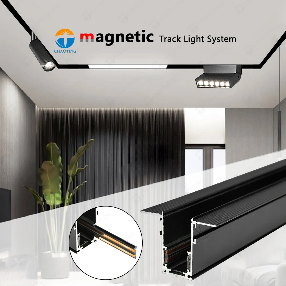 

Surface Embedded Track Light Suspension Smart Phone APP Control LED Spotlights LED Magnetic Track Light DC-48V Recessed System