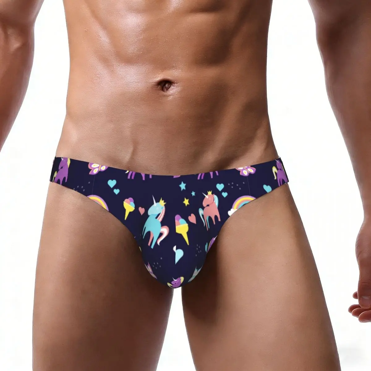 Men's Panties Man Briefs Unicorn And Rainbow Sexy Underwear Male Bikini Underpants