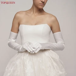 TOPQUEEN-guantes de novia para mujer, manoplas largas hasta el codo, dedos, Mangas desmontables, VM22