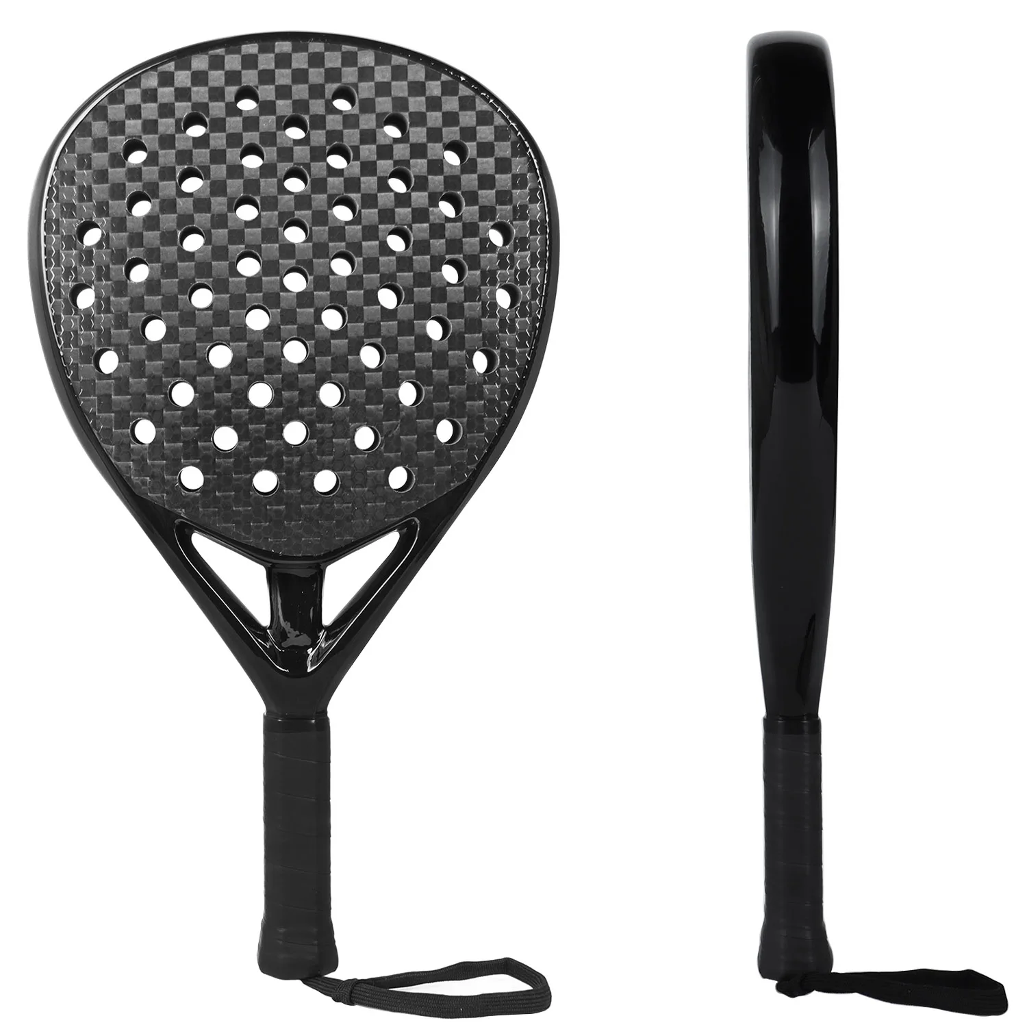 P68 Teardrop 12K 3D Finishing Carbon Fiber Padel Racket for Intermediate and Advanced Player