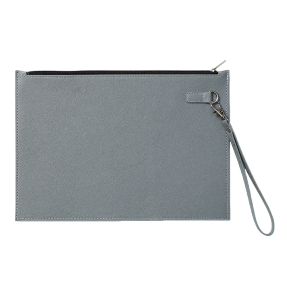 

Large Capacity A4 Imitation Leather File Folder Waterproof Thickened Business Document Bag with Rope Portable