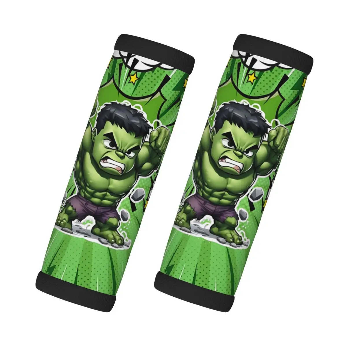 

Custom Hulk Comic Art 2 Pcs Luggage Handle Wrap Soft Grip Handle Cover Comfortable Superhero Neoprene Suitcase Identifier Travel