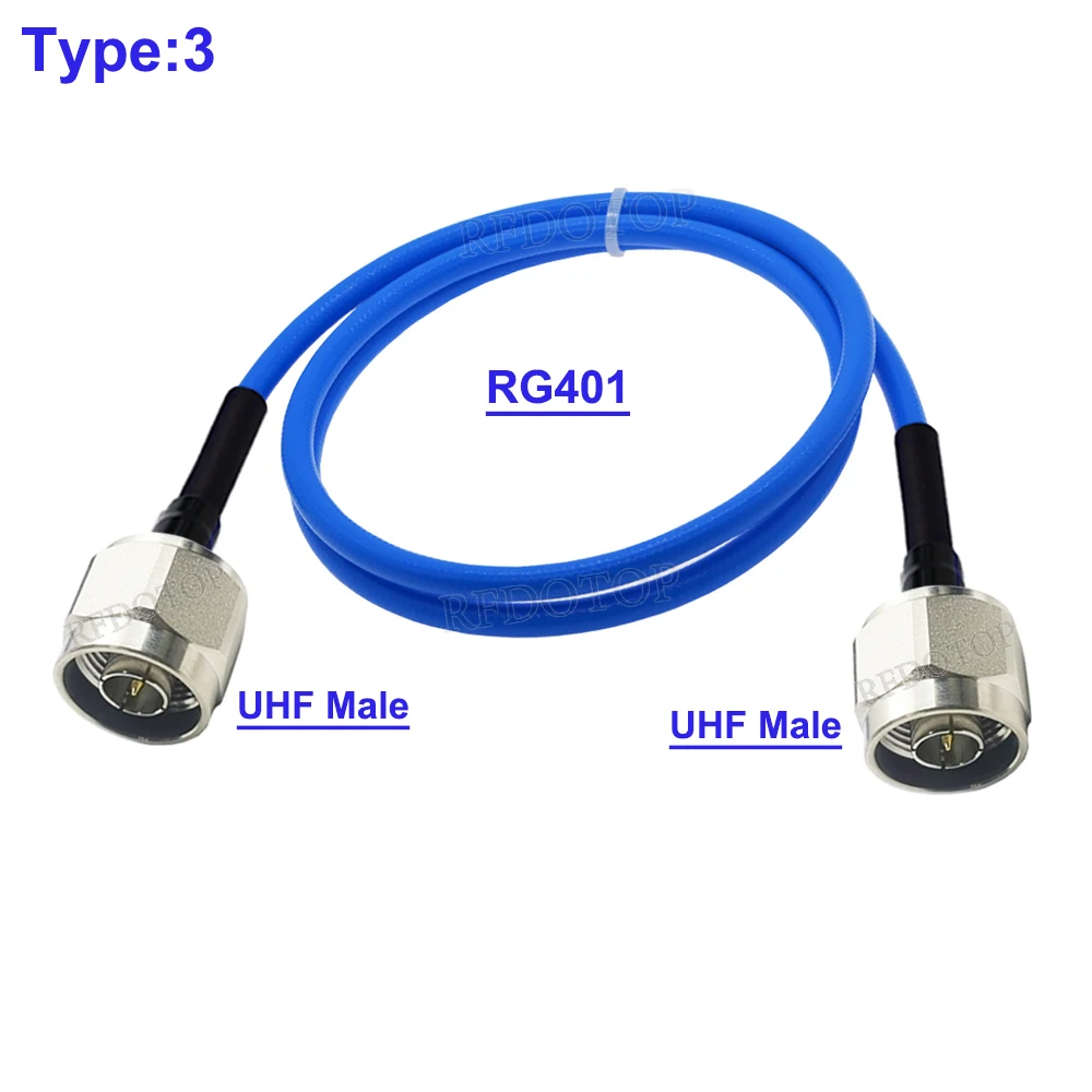 RG-401 N Male Plug to N Male/SMA Male Connector High Frequency Low Loss Blue RG401 50-5 Test Cable RF Coaxial Pigtail Jumper