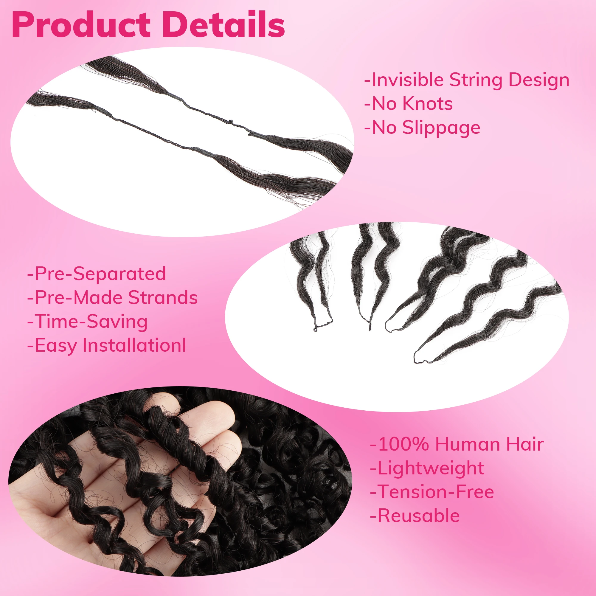 New Virgin Remy Hair Extension Feathering Tip Crochet for Pixie Curly Braiding Human Hair Bundle 60g