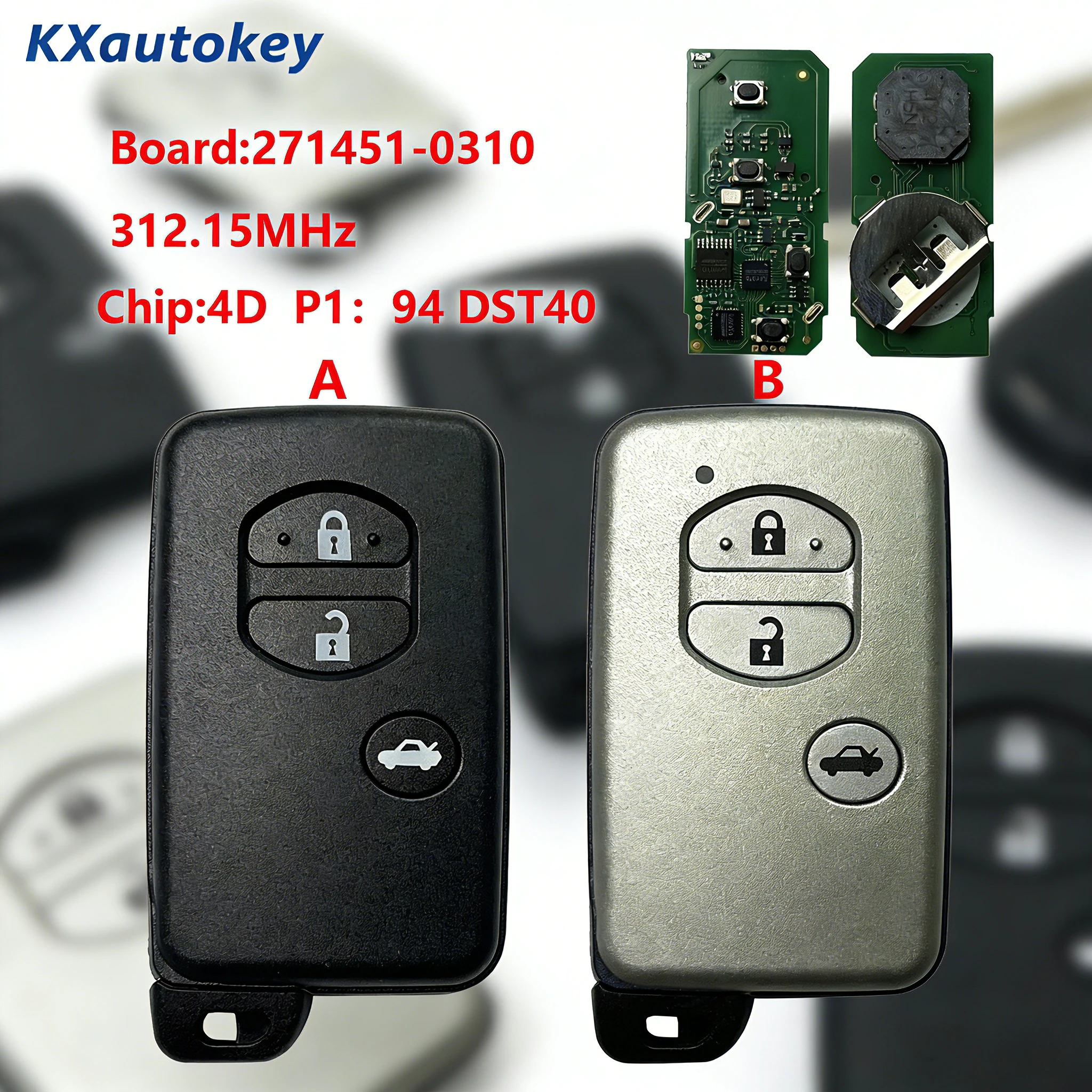 

KXK007070For Toyota Camry Crown Majesta Markx Board-271451-0310 Chip-4D P1 94 312.15MHz FSK Complete Smart Remote Key For Toyota