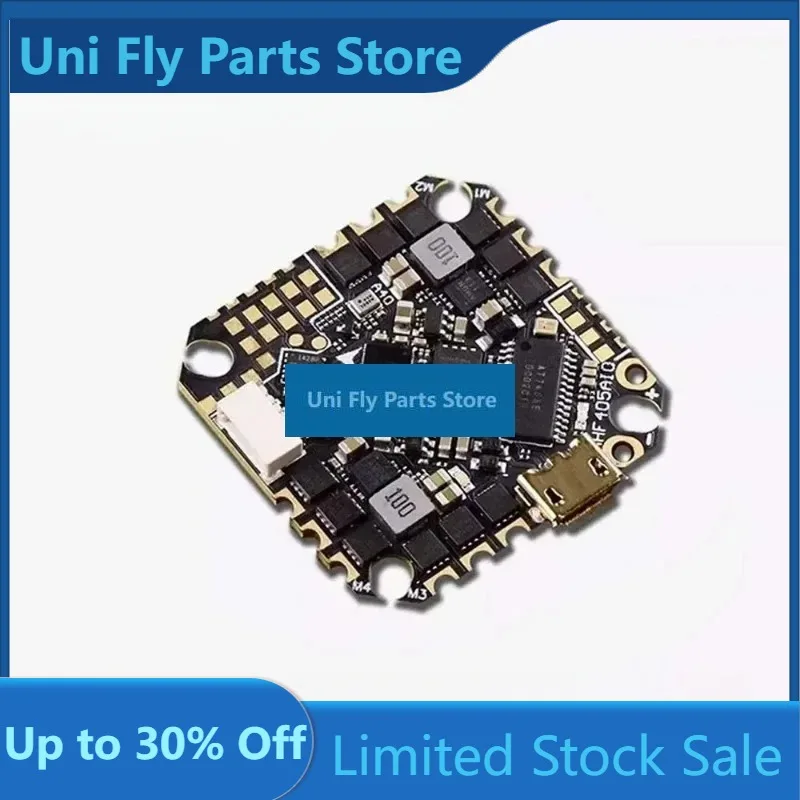 UniFly Excellent GHF405AIO-HD 40A F405 Baro OSD Dual BEC Flight Controller BLHELIS 40A 4in1 ESC