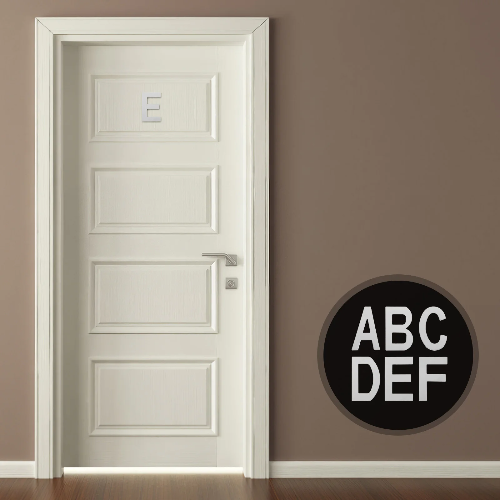 

6Pcs Adhesive Letters Weather Resistant Metal for Rooms Conference Classrooms Street Address Door Number Plate