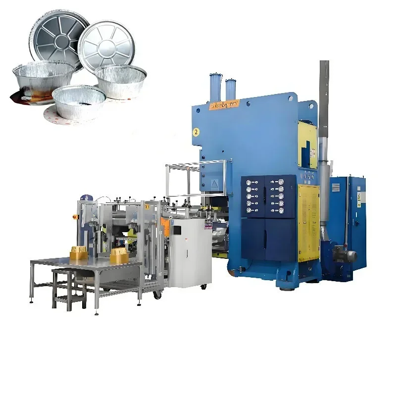 Full-Automatic Aluminum Foil Container Lunch Box Production E With Product/Scrap Collector Runwo