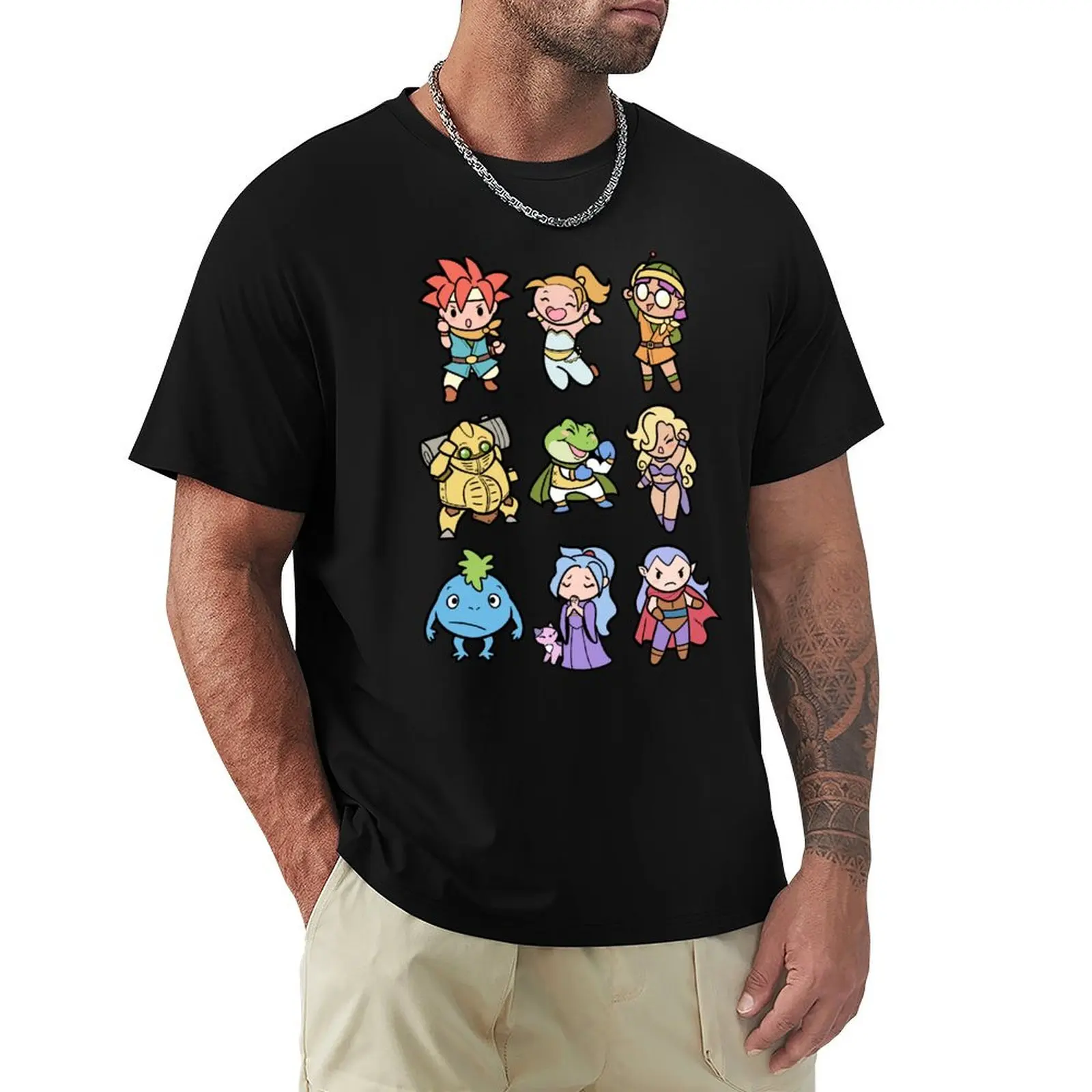 

Chrono Trigger - 9 Character Square T-Shirt for a boy sweat designer t shirt men
