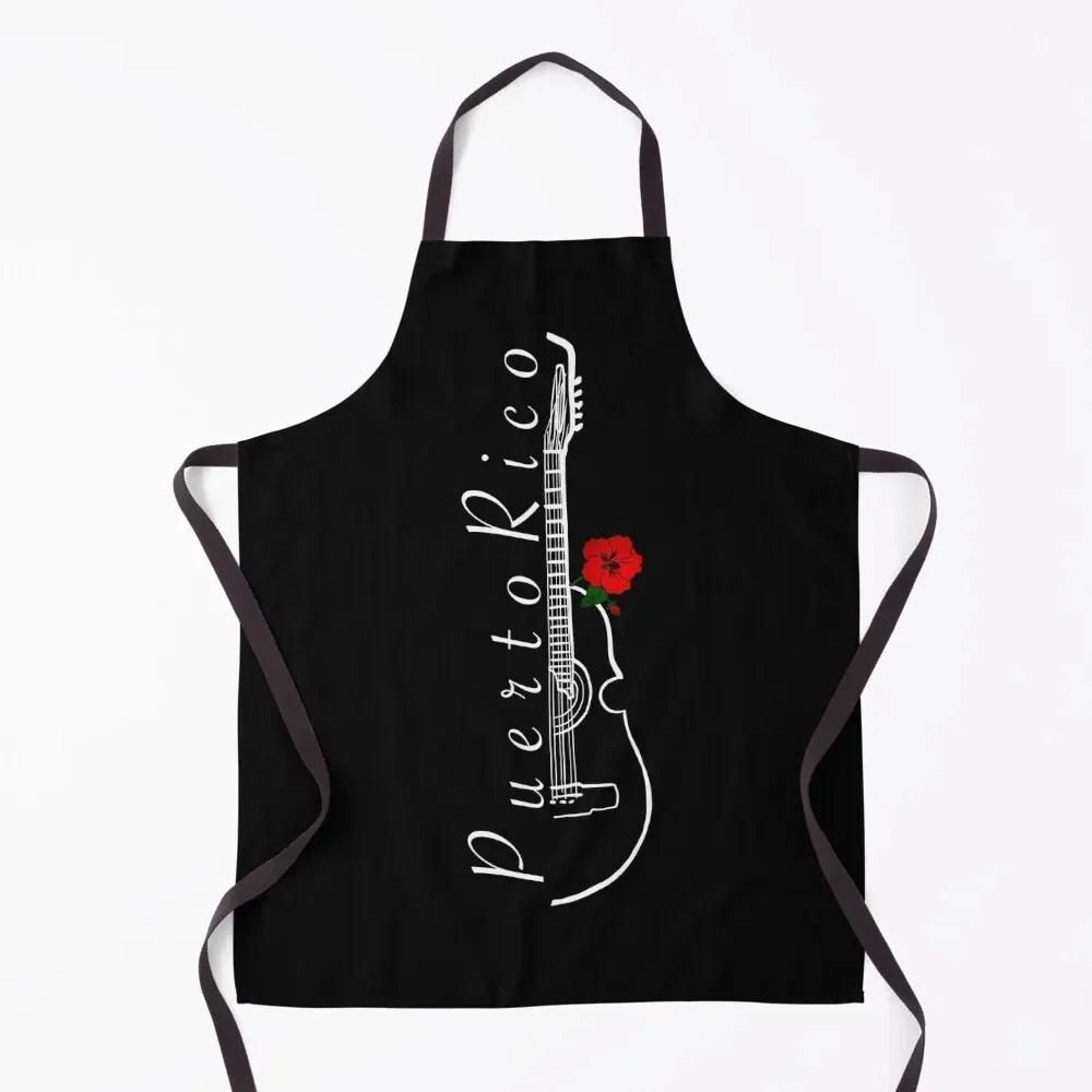 

Puerto Rico Boricua Cuatro Flor de Maga Apron Women's Home Supplies Apron