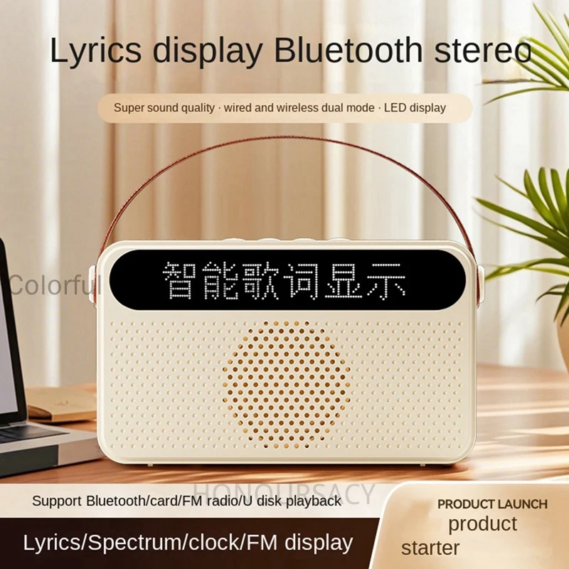 مكبر صوت بخاصية البلوتوث BT5.3 محمول مع عرض الأغاني Voicebox Home Ktv Sets يدعم USB FM TF بطاقة الصوت مضخم صوت صغير خارجي