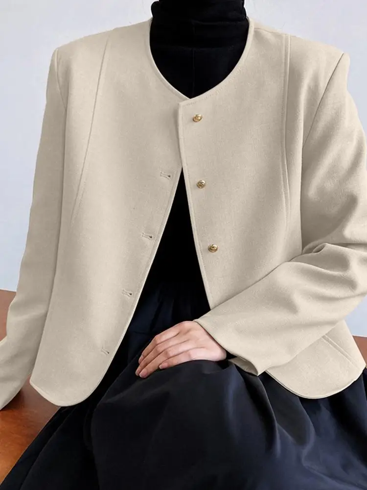 

ZANZEA Elegant Jackets Autumn Fashion OL Work Suits Casual Solid Buttons Down Outwear Spring Chaqueta Women Long Sleeve Blazer