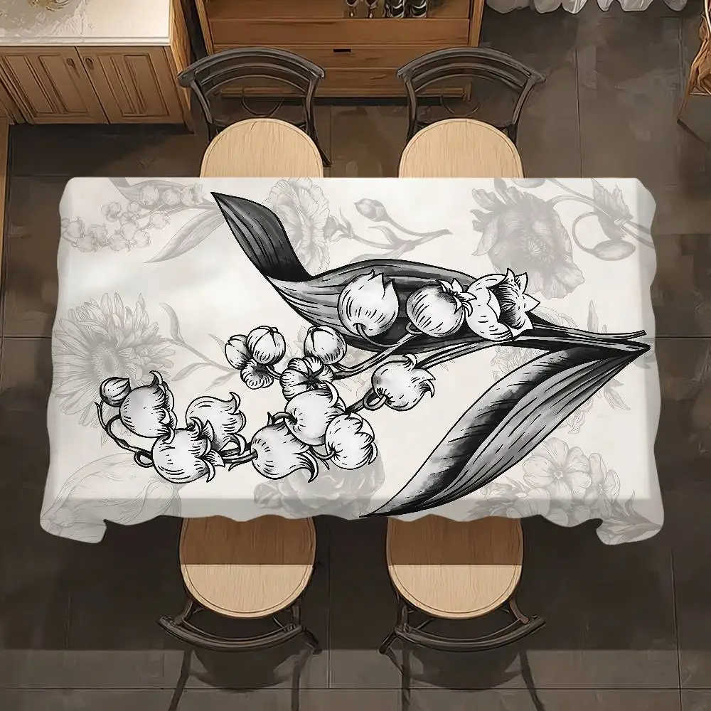 Cockatoo Red and Blue Macaw Table Cloth Waterproof Stain-Proof Polyester Table Cover for Decoration Dining Kitchen Party