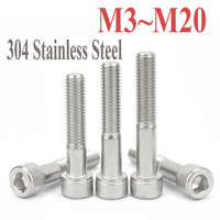 M3 M4 M5 M6 M8 M10 M12 M14 M16 M20 304 Stainless Steel Lengthen Half Thread Tooth Hexagon Socket Cheese Head Screw Allen Bolt