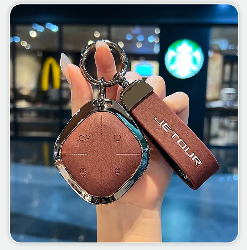 Auto Fernbedienung Zink-legierung Schlüssel Fall Abdeckung Halter Kette Für Chery Jetour DASHING X-1 Plus DTC T2 Schlüssel Shell schutzhülle – Detail 6