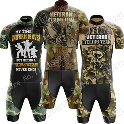 Veteran Cycling Jersey Old Man Set 2024 Summer Camoflage Clothing Road Bike Shirts Suit Bicycle Bib Shorts MTB Ropa Maillot