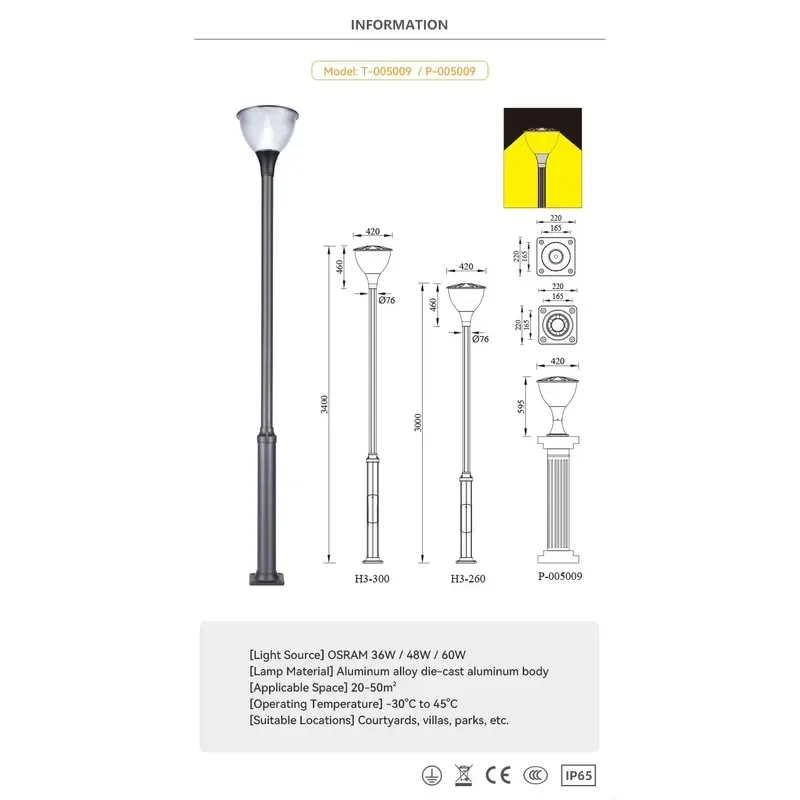 Outdoor Wall Lights Head Only Custom Vintage Outside Light Sconce Water Proof Wall Lamp for Street Park Yard External Wall