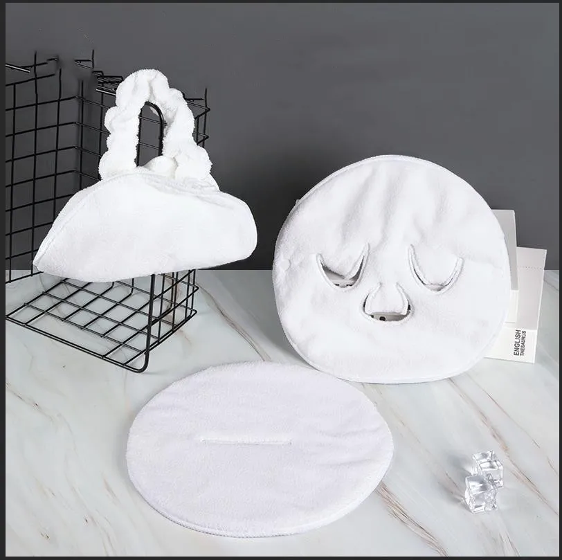 Masque de soin de la peau en coton, compresse chaude, serviette de support, visage cuit à la vapeur, ouvre la peau, nettoyer les pores, compresse chaude