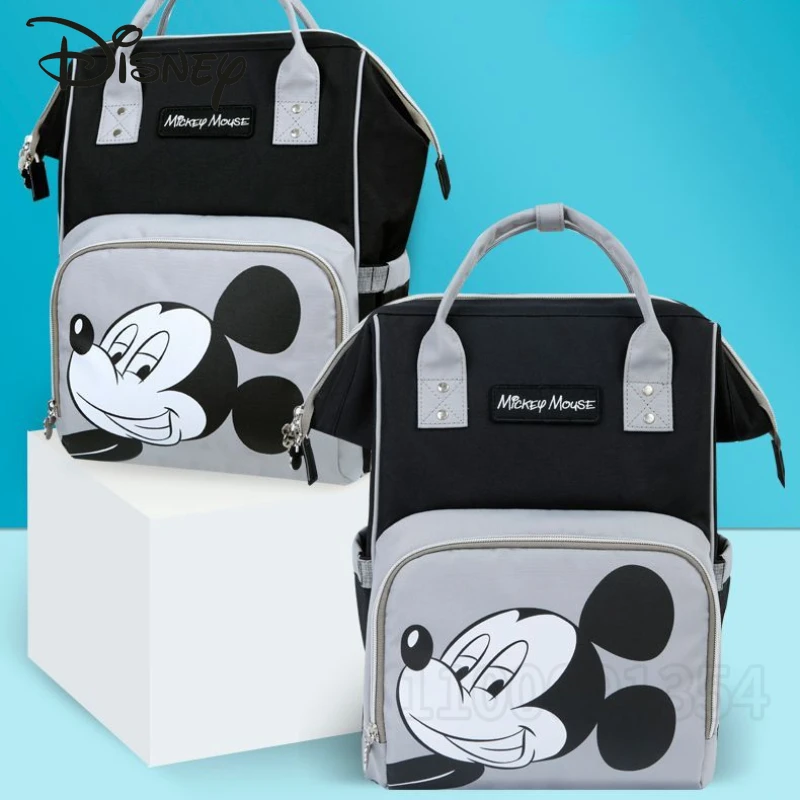 Новый рюкзак для подгузников Disney с Микки Маусом, мультяшная Милая Детская сумка, роскошный брендовый рюкзак для детских подгузников, оригинальный