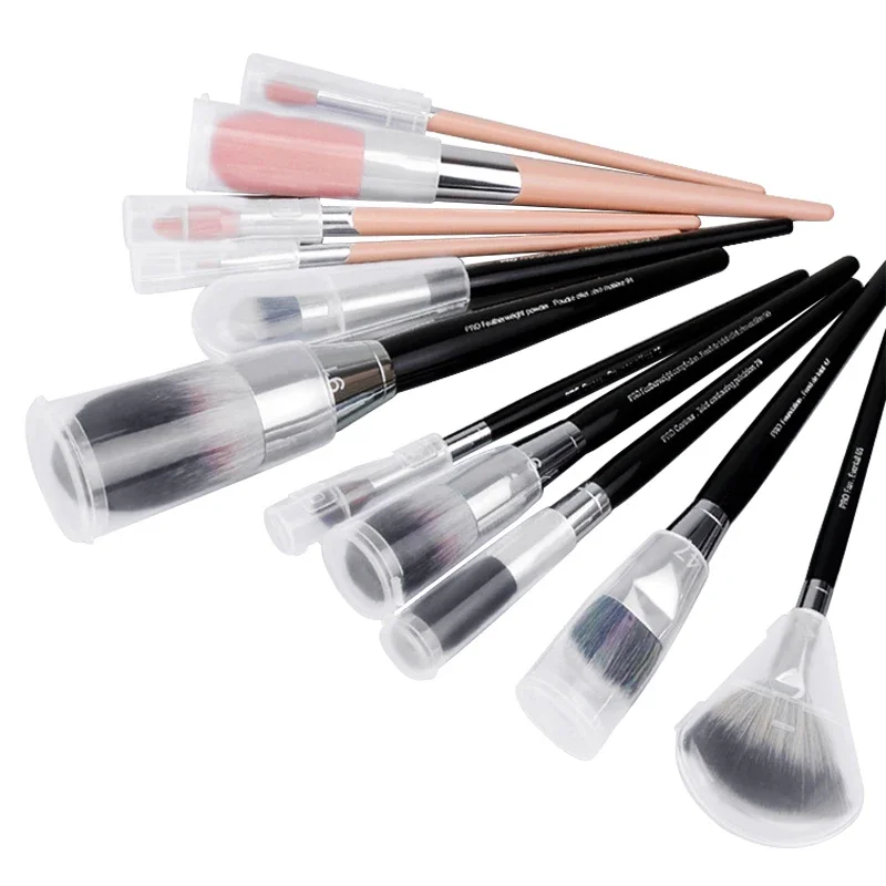 Makeup Brush Transparent Dust Cover Antibacterial Moisture Proof Foundation Eye Shadow Lip Brush Bristles Storage Accessories