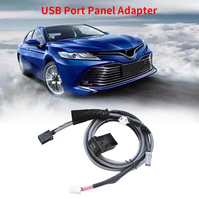 Car Dash Flush Mount USB Port Panel AUX USB Extension Cable Adapter For Toyota Camry Highlander