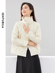 SENTUBILA Chinese Style Women Down Jacket 2024 Winter White Duck Stand Collar Short Down Coats Warm Crop Jackets Top W44Y58581X