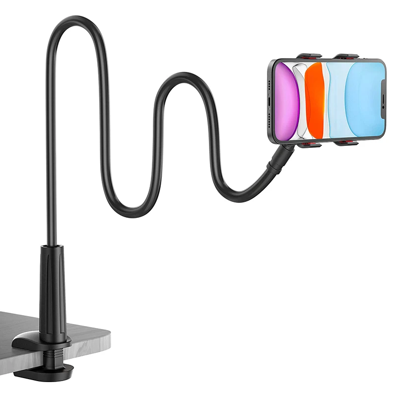 

Hot Universal Lazy Bracket Mobile Phone Holder Gooseneck Stand Flexible Bed Desk Table Clip Bracket BHL1838-FRO
