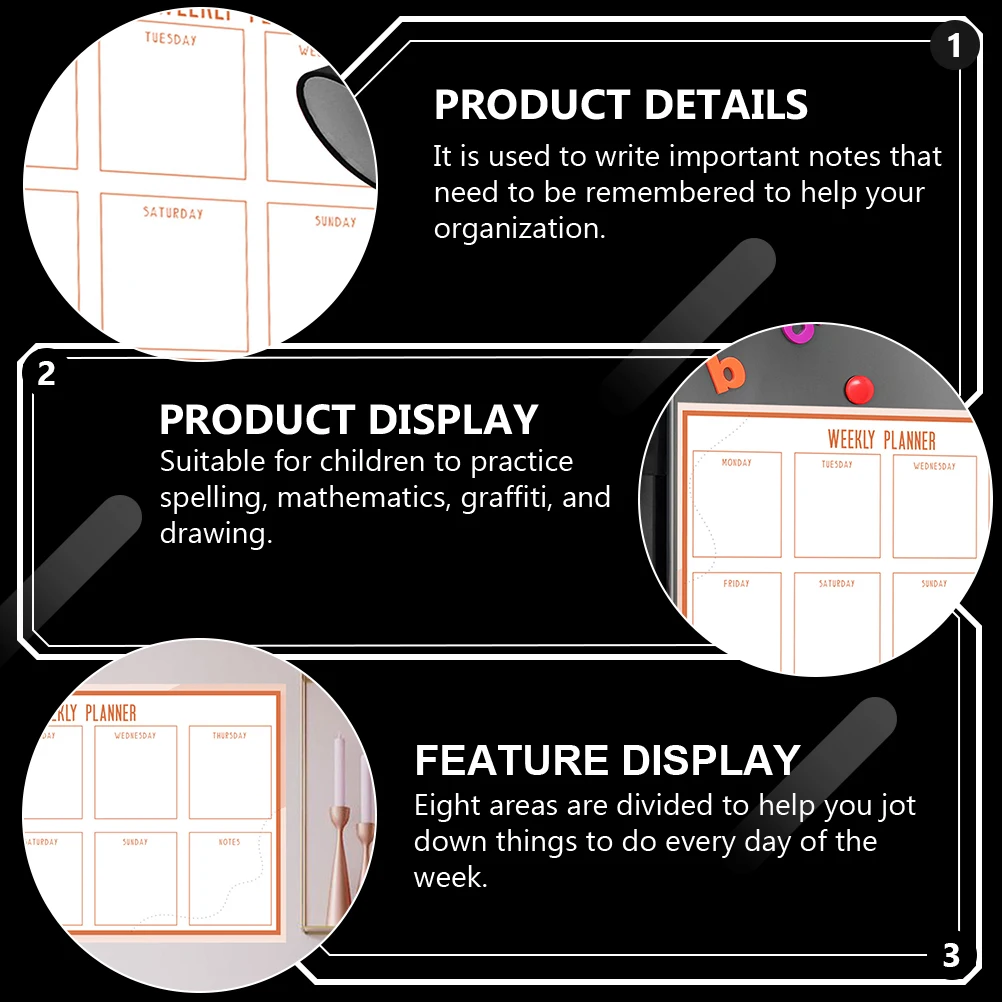 

1 set Dry Erase Whiteboard Stickers PVC Weekly Labels for Wall Office Week Graffiti Drawing Mathematical Practice