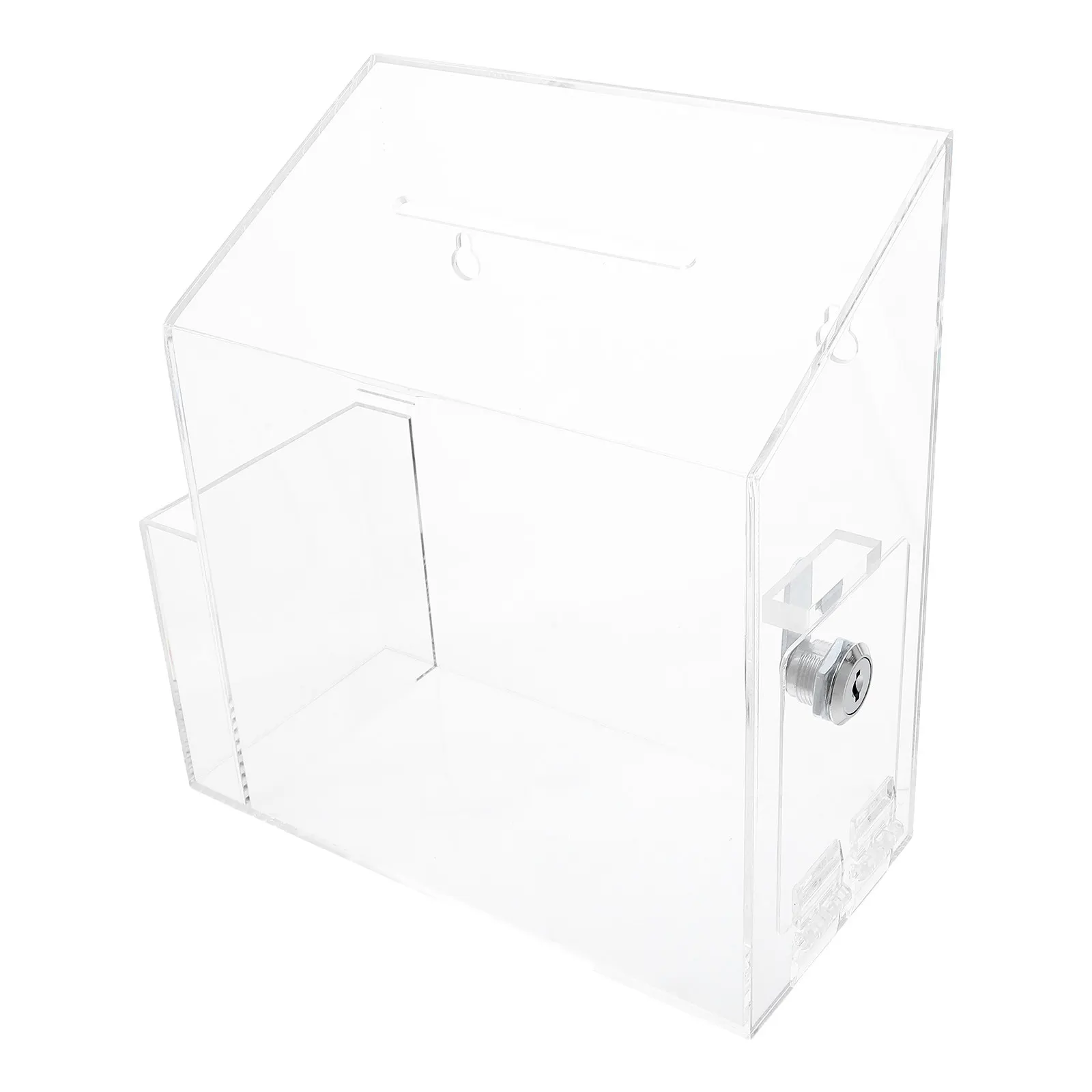 

Clear Acrylic Voting Box Suggestion Box Donation Container with Slot for Fundraising Charity Events Offices Schools Card Cash