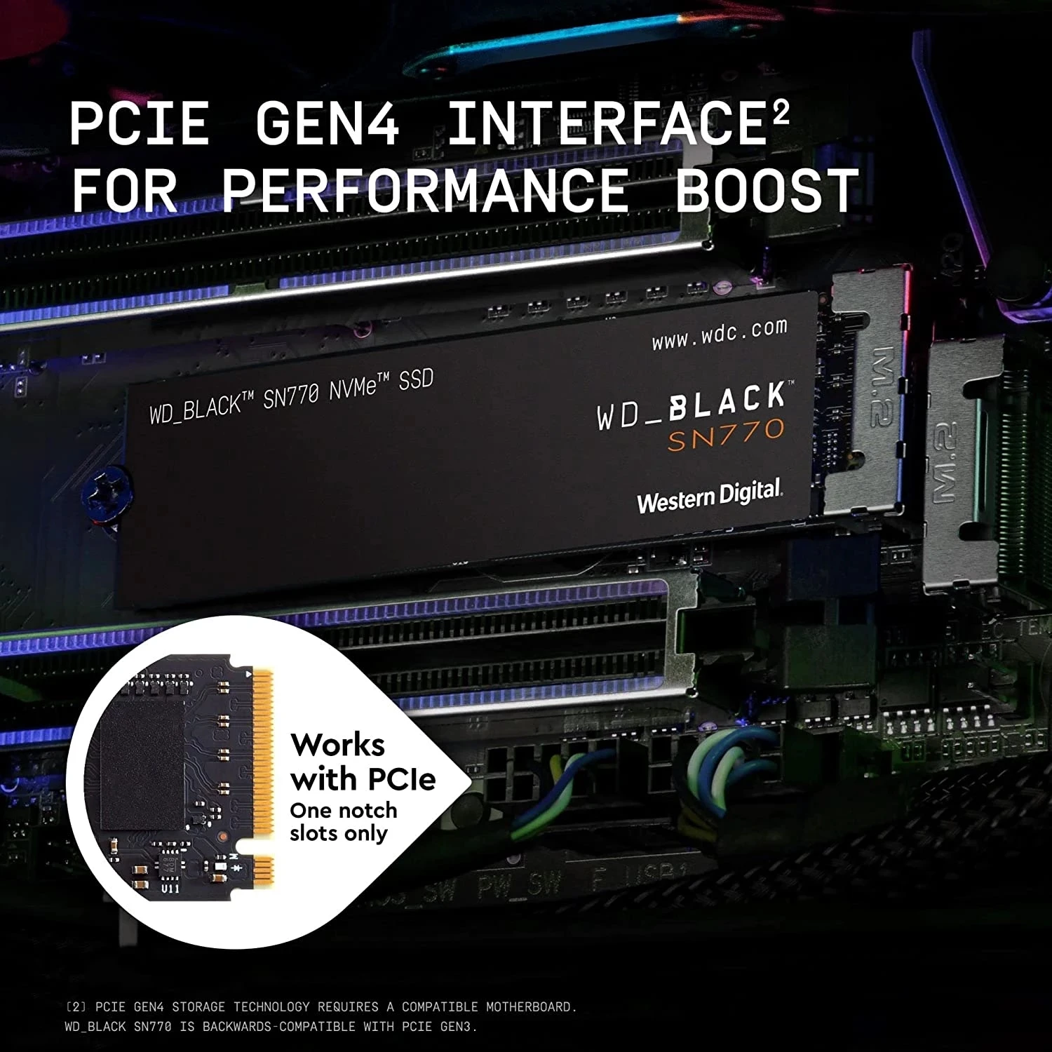 WD BLACK SN770 2TB NVMe SSD PCIe 4.0 M.2 2280