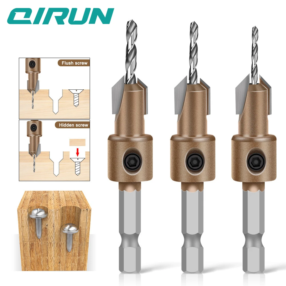 

Высококачественное сверло с потайной головкой и шестигранным хвостовиком, конусное сверло с головкой из сплава, ступенчатое сверло для деревообработки