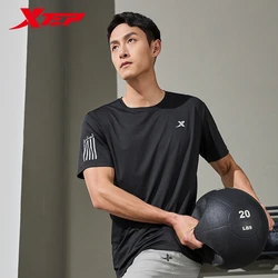 Xtep Short Sleeve Knitted Shirt For Men 2024 Summer Breathable Men's T-shirt Training Quick-Drying Outdoor Tops 876229010031